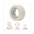Tapes | Universal UNV51302 3 in. Core 48 mm x 54.8 mm General Purpose Masking Tape - Beige (2/Pack) image number 4