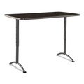 Office Desks & Workstations | Iceberg 69314 30 in. x 60 in. x 30 in. - 42 in. ARC Adjustable-Height Rectangular Table - Walnut/Gray image number 0
