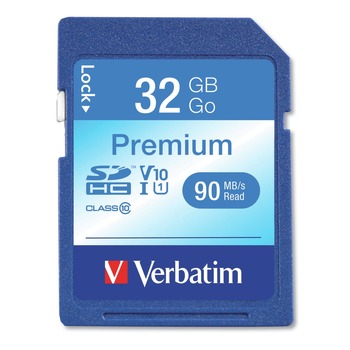 Verbatim 96871 UHS-I V10 U1 Class 10 32 GB up to 90 MB/S Read Speed Premium SDHC Memory Card