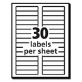 Dividers & Tabs | Avery 05066 0.66 in. x 3.44 in. Permanent TrueBlock File Folder Labels with Sure Feed Technology - White (30/Sheet, 50 Sheets/Box) image number 1