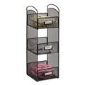 Desktop Organizers | Safco 3290BL 6 in. x 6 in. x 18 in. Steel Mesh 3 Compartments Onyx Breakroom Organizers - Black image number 0