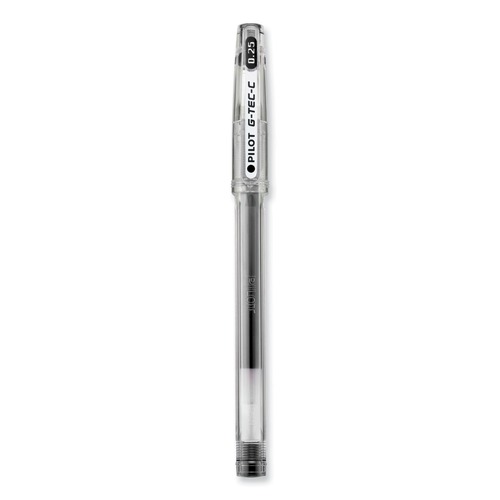 Pens | Pilot 35491 G-TEC-C Ultra-Fine 0.4 mm Gel Pen - Black Ink/Clear/Black Barrel (1-Dozen) image number 0