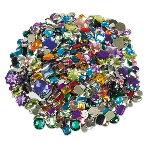 Arts & Crafts Supplies | Creativity Street PAC3584 1 lb Acrylic Gemstones Classroom Pack - Assorted Colors/Shapes/Sizes (1/Pack) image number 0