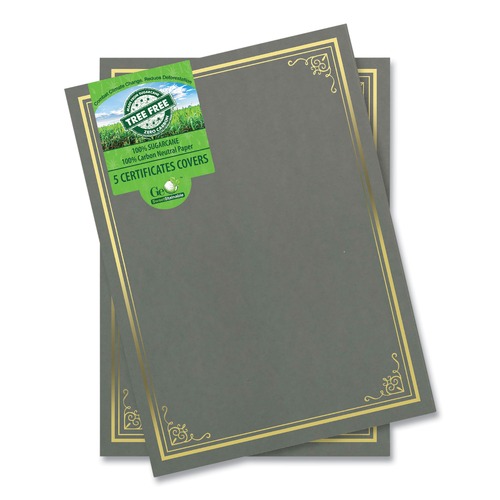 Frames | Geographics 49114 9.75 in. x 12.5 in. Certificate/Document Cover - Gray With Gold Foil (5/Pack) image number 0