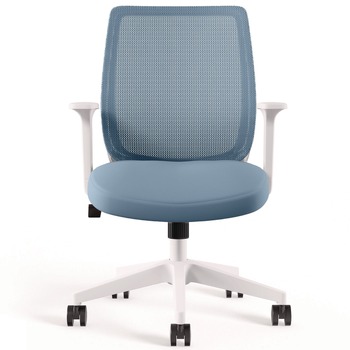 OFFICE CHAIRS | Alera ALEWX42BME24 17.09 in. to 20.83 in. Seat Height Up to 275 lbs. Wessex Ergonomic Fabric Mesh Swivel Task Chair - Seafoam Seat/Back, White Base