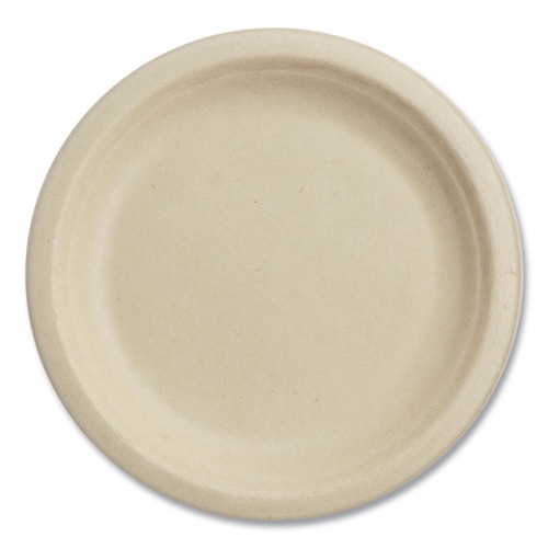 Bowls and Plates | World Centric PL-SC-U7-LFS 7 in. Diameter Paper Fiber Plates - Natural (1000/Carton) image number 0