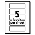 Labels | Avery 05436 1 in. x 3 in. Removable Multi-Use Labels for Inkjet/Laser Printers - White (5/Sheet, 50 Sheets/Pack) image number 1