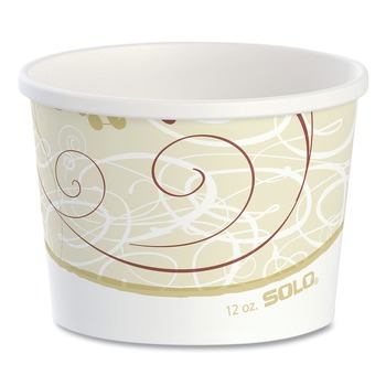 SOLO HS4125-J8000 3.6 in. Diameter x 3.3 in. h 12 oz Double Poly Paper Symphony Design Food Containers (500/Carton)