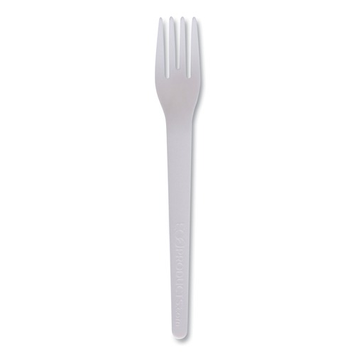  | Eco-Products EP-S012 6 in. Plantware Compostable Cutlery Fork - Pearl White (1000/Carton) image number 0