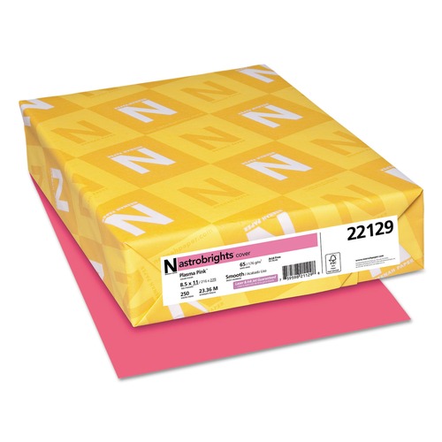 Just Launched | Astrobrights 22129 8.5 in. x 11 in. 65 lbs. Cover Weight Color Cardstock - Plasma Pink (250/Pack) image number 0