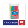 Cups and Lids | Hefty C21637 16 oz. Easy Grip Disposable Plastic Party Cups - Assorted Colors (100/Pack) image number 1