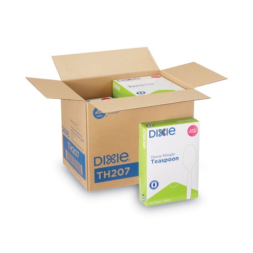 Just Launched | Dixie TH207 Heavyweight Plastic Cutlery Disposable Teaspoons - White (1000/Carton) image number 0