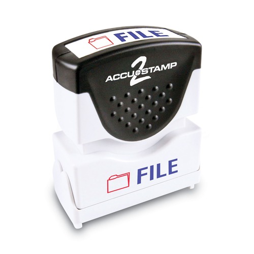 Back to School Sale | ACCUSTAMP2 035534 1.63 in. x 0.5 in. FILE Pre-Inked Shutter Stamp - Red/Blue image number 0