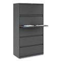 Office Filing Cabinets & Shelves | Alera 25499 36 in. x 18.63 in. x 67.63 in. 5 Lateral File Drawer - Legal/Letter/A4/A5 Size - Charcoal image number 2