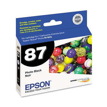 Epson T087120 UltraChrome T087120 (87)  Hi-Gloss 2 Ink - Black