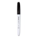 Washable Markers | Universal UNV43671 Fine Bullet Tip Pen Style Dry Erase Marker - Black (1-Dozen) image number 1