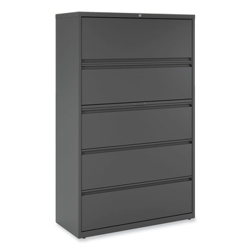 Alera 25515 42 in. x 18.63 in. x 67.63 in. 5 Legal/Letter/A4/A5 Size Lateral File Drawers - Charcoal