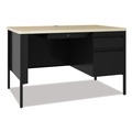 Office Desks & Workstations | Hirsh Industries 24344 48 in. x 30 in. x 29.5 in. One Right-Hand Pedestal Box/File Drawers Teachers Pedestal Desks - Maple/Black image number 0