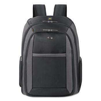 SOLO CLA703-4 Pro CheckFast 13.75 in. x 6.5 in. x 17.75 in. Ballistic Polyester Backpack Fits Devices Up to 16 in. - Black