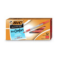 Pens | BIC GSMG11 RED Round Stic Grip Xtra Comfort Medium 1.2 mm. Stick Easy-Glide System Ballpoint Pen - Red Ink/Gray/Red Barrel (1-Dozen) image number 1