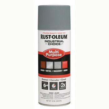 Rust-Oleum 1680830V 12 oz. Aerosol Can Industrial Choice 1600 System Multi-Purpose Enamel Spray Paint - Flat Gray (6/Carton)