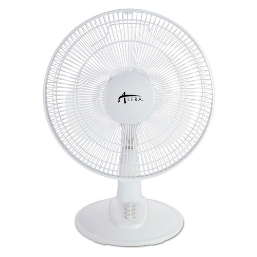 Alera | Alera ALEFAN122 3-Speed 12 in. Plastic Oscillating Desk Fan - White image number 0