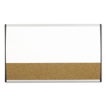 Quartet ARCCB3018 30 in. x 18 in. ARC Frame Cubicle Combo Dry Erase/Cork Bulletin Board - Tan/White Surface/Satin Aluminum Frame