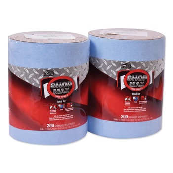 Tork 450338 Advanced ShopMax Wiper 450 Centerfeed Refill - Blue (2/Carton)