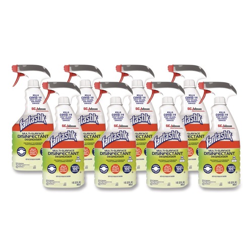 Disinfectants | Fantastik 10054600000325 32 oz. Spray Bottle Multi-Surface Disinfectant Degreaser - Herbal (8/Carton) image number 0