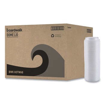Boardwalk BWKHOTWH8 Plastic Hot Cup Lids for 8 oz. Hot Cups - White (50/Sleeve, 20 Sleeves/Carton)