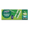 Mops | Swiffer 80810204 Sweep and Mop 12.4 in. x 2.95 in. 2-in-1 Dry/Wet Floor Mopping and Sweeping Kit - Silver Plastic Handle (6/Carton) image number 0