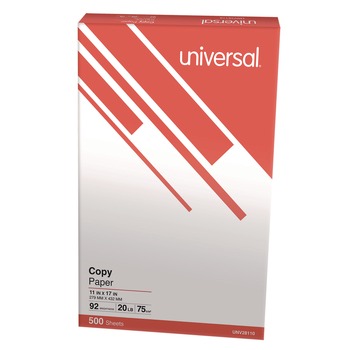 COPY AND PRINTER PAPER | Universal UNV28110RM 11 in. x 17 in. 92 Bright 20 lbs. Bond Weight Copy Paper - White (500/Ream)