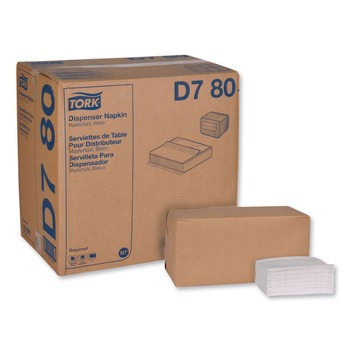 Tork D780 1-Ply 13 in. x 12 in. Universal Masterfold Dispenser Napkins - White (6000/Carton)