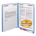 File Folders | Smead 25040 0.75 in. Expansion 2 Fasteners Letter Size Heavyweight Colored End Tab Fastener Folders - Blue Exterior (50/Box) image number 3