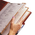 File Folders | Smead 14099 3 in. Expansion 3 Dividers 8 Fasteners Letter Size Recycled Pressboard Classification Folders - Red Exterior (10/Box) image number 4