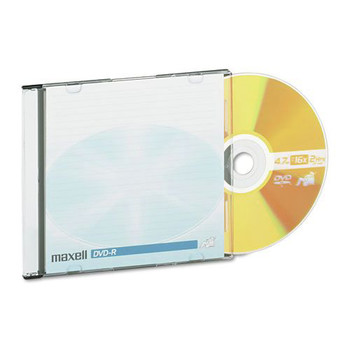 Maxell 638004 4.7 GB 16x DVD-R Jewel Case Recordable Disc - Gold (10/Pack)