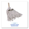Mops | Boardwalk BWK120C Handle/Deck Mops with No. 20 Head and 54 in. Handle - White Cotton Head/Natural Wood Handle (6/Carton) image number 8