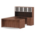Office Desks & Workstations | Alera VA227236WA 71 in. x 41.38 in. x 29.63 in. Valencia Series Bow Front Desk Shell - Modern Walnut image number 4