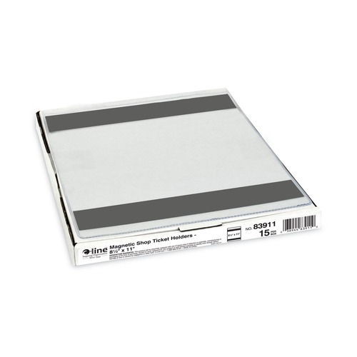 Back to School Sale | C-Line 83911 Super Heavy-Duty Top Load 8.5 in. x 11 in. Insert Magnetic Shop Ticket Holders - Clear Front (15/Box) image number 0