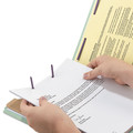 File Folders | Smead 13776 2/5-Cut Tab Pressboard Classification Folders with 4 SafeSHIELD Fasteners - Letter Size/Gray-Green (10/Box) image number 5