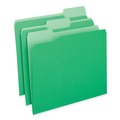 File Folders | Universal UNV10502 1/3-Cut Tabs Deluxe Colored Top Tab File Folders - Letter Size, Green/Light Green (100/Box) image number 0