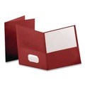Report Covers & Pocket Folders | Oxford 53441EE Linen Finish Twin Pocket Folders - Letter, Burgundy (25/Box) image number 1