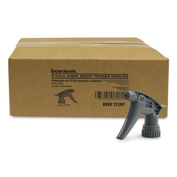 Boardwalk 511302 320CR 9.5 in. Tube Chemical-Resistant Trigger Sprayer - Gray (24/Carton)