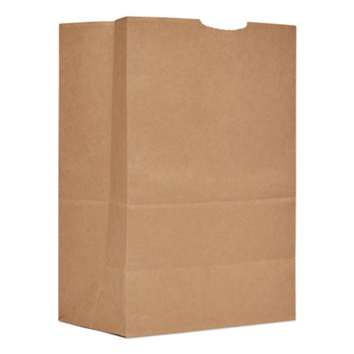  | Ross & Wallace Paper Products 110411 57 lbs. Capacity 12 in. x 7 in. x 17 in. Grocery Paper Bags - Kraft (500/Bundle) image number 0