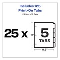 Dividers & Tabs | Avery 11517 Print-On 11 in. x 8.5 in. 5-Tab 3-Hole Customizable Punched Dividers - White (125/Pack) image number 4
