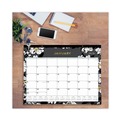 Bulletin Boards | Blue Sky 110215 22 in. x 17 in. 12-Month (Jan-Dec 2026) Baccara Dark Desk Pad - White/Black/Gold Sheets/Black Binding image number 2