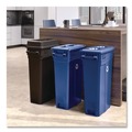 Trash & Waste Bins | Suncast Commercial TCNLID02BLD 11.87 in. x 20.25 in. x 1.41 in. 23-Gallon Resin Slim Trash Can Bottle and Can Lid - Blue image number 1