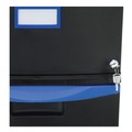 Office Filing Cabinets & Shelves | Storex 61314U01C 14.75 in. x 18.25 in. x 26 in. 2-Legal/Letter File Drawer Mobile Filing Cabinet - Black/Blue image number 5