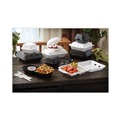 Food Trays, Containers, and Lids | Pactiv Corp. YTD199030000 9.13 in. x 9 in. x 3.25 in. 3 Compartments Dual Tab Lock Vented Foam Hinged Lid Container - White (150/Carton) image number 6