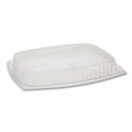 Food Trays, Containers, and Lids | Pactiv Corp. YCI853010000 9 x 7.4 x 1 Showcase Deli Plastic Dome Lid for 3-Compartment 48/64 oz Containers - Clear (220/Carton) image number 4